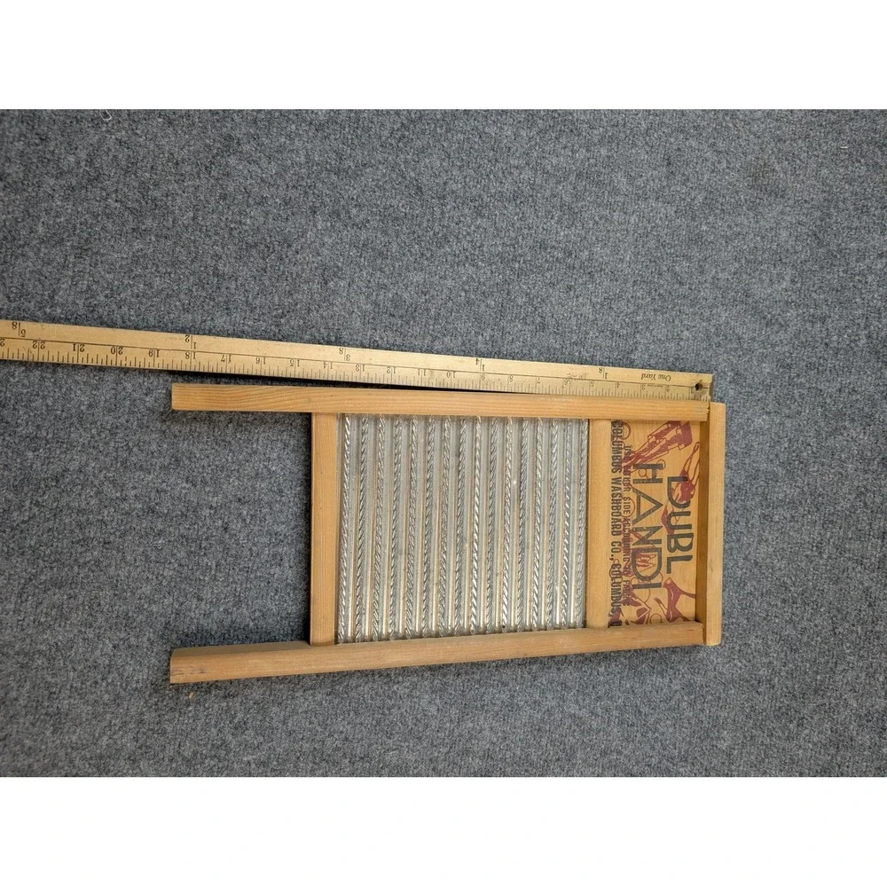 Dubl Handi Columbus Washboard Co Metal Wood Small Laundry Washboard Rustic Decor